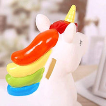 Load image into Gallery viewer, Qin Rainbow Unicorn 7 X 8.3 Inch Vinyl Coin Piggy Bank

