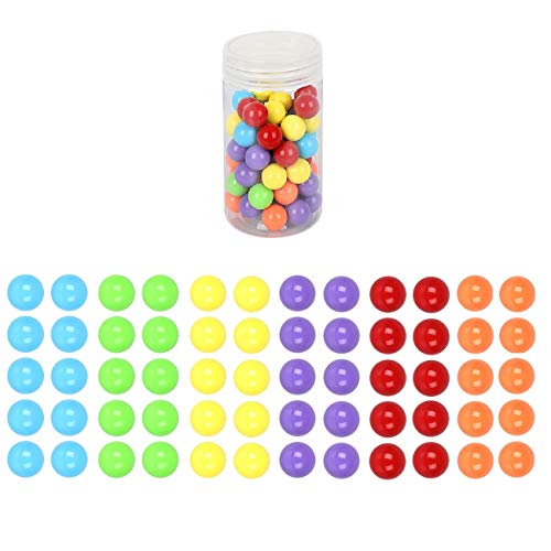 Witlans 60pcs Chinese Checker Game Replacement Balls,6 Solid Color 14mm Acrylic Game Marbles for Chinese Checker,Marble Run, Marbles Game,Aggravation Game,Traditional Marbles Games