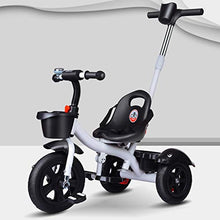 Load image into Gallery viewer, Tricycle,4 in 1 Childrens |Folding Tricycle |for 6 Months to 5 Years Foldable| 3 Wheel Push Trikes|Black|Green|Red|72X48X92CM (Color : Black)
