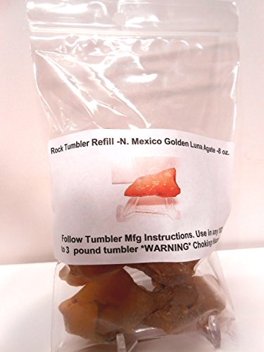 Rock Tumbler Gem Refill Kit New Mexico Golden Luna Agate Rough 8oz