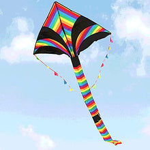 Load image into Gallery viewer, ZANZAN Long Tail Rainbow Kite with Kite String and Kite Reel,Easy to Fly Triangle Beginner Kite for Beach Trip,for Adults Kids-Colorful (Color : 100M LINE)
