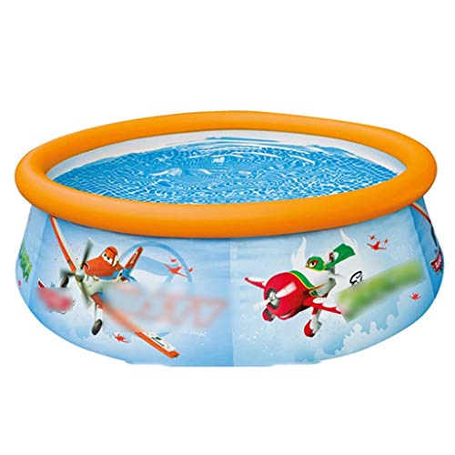 Inflatable Swimming Pool Summer Open-air Pool Outdoor Round Cartoon Paddling Pool Children's Indoor Swimming Pool (Color : Blue, Size : 18351cm)