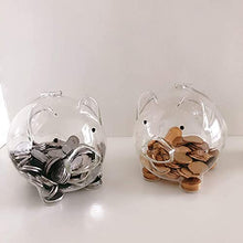 Load image into Gallery viewer, Cute Piggy Bank, Clear Glass Coin Bank Pig Money Bank for Kids Toddler Boys Girls Adults
