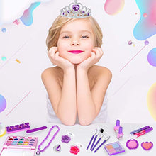 Load image into Gallery viewer, Tomons 25Pcs Kids Makeup Kit for Girls,Kids Play Washable Makeup Set Toys for Girls Safe &amp; Non-Toxic,Real Cosmetic Beauty Set for Kids Play Game
