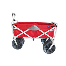 Load image into Gallery viewer, Mac Sports Heavy Duty Steel Frame Collapsible Folding 150 Pound Capacity Outdoor Beach Garden Utility Wagon Cart with 4 All Terrain Wheels, Red/Grey
