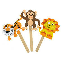 Load image into Gallery viewer, Homeford Firefly Imports DIY Foam Character Stick Puppets - Jungle Pals
