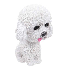Load image into Gallery viewer, PRETYZOOM Car Shaking Dog Adornments Car Bobbleheads Shake Head Toy Cute Resin Craftwork Baking Cake Decorations for Home Car White Teddy Style Party Favor
