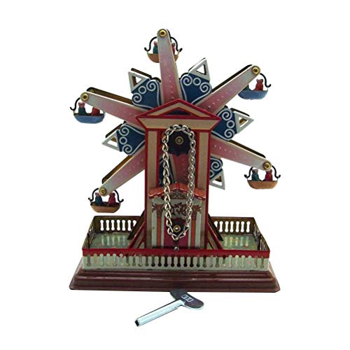 VOSAREA Ferris Wheel Tin Toy Wind up Iron Vintage Ferris Wheel Collector Toy with Clockwork for Home Bar Ornament