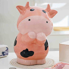 Load image into Gallery viewer, WFS Money Jar Cute Happy Cow Piggy Bank Ceramic Decorative Saving Bank for Boy Girl Child Toy Bank Doggy Dog Ceramic Piggy Bank Money Pot (Color : Natural)
