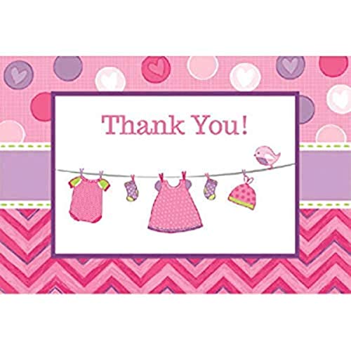 Shower with Love Girl Postcard Thank You Cards