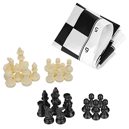 Hoseten Black & White Board Game Set, Travel Plastic Portable Educational Game Chess Set, Chess Lovers Beginners for Adults Kids