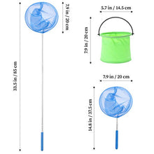 Load image into Gallery viewer, STOBOK Fishing Nets Bucket Set, Kids Fishing nets 3PCS Outdoor Fishing Extendable Telescopic Tool Net for Kids Playing Catching Insects| 37 x 20 x 0. 5 Childs Fishing net cm Children s Fishing nets
