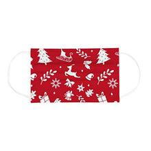 Load image into Gallery viewer, 100PC Christmas Kids Disposable Face_mask 3-Ply Face Bandanas Cute Cartoon Printed Breathable for Boys Girls, Red Snowflakes &amp; Elk
