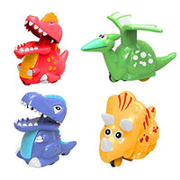 JoFAN 4 Pack Dinosaur Toys Press and Go Dinosaur Cars Wind Up Toys for Kids Boys Girls Toddlers Christmas Stocking Stuffers Party Favors Gifts