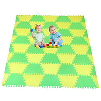 Red Suricata Playspot Foam Hexamat  Geo Interlocking Baby Play Mat - Baby Playmat for Kids, Infants & Toddlers  79 x 60 or 74 x 63 Rubber Foam Floor Puzzle Mats Tiles (Green/Yellow)