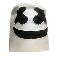 JQWGYGEFQD Halloween Marshmallow Latex Mask DJ Head Set Cotton Head Dj Latex Marshmallow Mask Halloween Party Rubber Latex Animal mask, Novel Ha