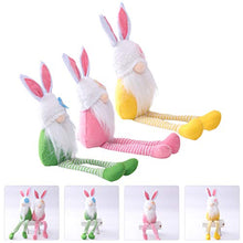 Load image into Gallery viewer, Amosfun 3Pcs Easter Long Foot Gnome Dolls Rabbit Ear Faceless Dolls Party Desktop Decors
