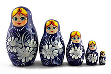 Load image into Gallery viewer, Matryoshka Russian Stacking Dolls with Flowers Home Decor Small Set 5 Pieces
