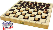 Load image into Gallery viewer, Matty&#39;s Toy Stop Deluxe 3-in-1 Chess, Checkers &amp; Backgammon Foldable Travel Wooden Game Set

