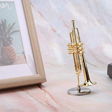 Load image into Gallery viewer, Sheens Miniature Trumpet, Mini Trumpet Model Musical Instrument Models Ornament Dollhouse Delicated Golden Musical Craft Gifts Home Decor Ornaments
