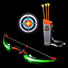 Load image into Gallery viewer, Light Up Bow and Arrow Playset for Boys - Archery Sport Set for Children, Suction Cup Arrow, Bow, Carrying Canister, and Target - Practice Outdoor and Indoor, Toys for Children Above 3 Years of Age
