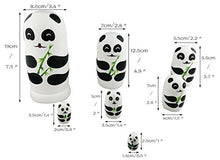 Load image into Gallery viewer, Winterworm Adorable Lovely Panda Holding Bamboo Handmade Wooden Russian Nesting Dolls Matryoshka Dolls Set 7 Pieces for Kids Toy Birthday Home Decoration
