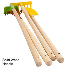 Load image into Gallery viewer, Hey! Play! Kids Garden Tool Set with Child Safe Shovel, Rake, Hoe and Leaf Rake 4 Piece Gardening Kit with Long Wood Handles for Boys and Girls
