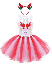 Load image into Gallery viewer, vastwit Toddlers Kids Girls Halter Neck Xmas Santa Claus Christmas Wapiti Cosplay Tutu Dress Reindeer Costume Clothes Red &amp; White 2-3
