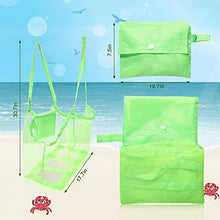 Load image into Gallery viewer, Frienda 8 Pieces Mesh Beach Tote Bags Portable Travel Mesh Bag Large Mesh Beach Bag Large Beach Toy Bag Mesh Shell Beach Bag Away from Sand for Holding Beach Toys, 18 x 12 x 18 Inch
