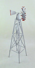 Load image into Gallery viewer, Dollhouse Miniature Garden Outdoor Furniture Silver and Red Metal Windmill
