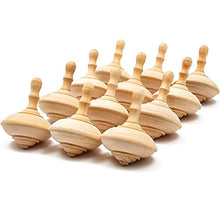 Load image into Gallery viewer, Juvale Unfinished WoodenSpinning Topsfor Kids Crafts and Party Favors (12 Pack)
