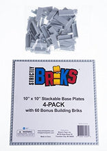 Load image into Gallery viewer, Strictly Briks Classic Baseplates 10&quot; x 10&quot; Brik Tower 100% Compatible with All Major Brands | Building Bricks for Towers and More | 4 Light Gray Stackable Base Plates &amp; 30 Stackers
