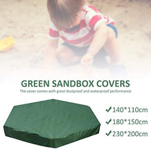 Load image into Gallery viewer, Qoyntuer Sandbox Cover Sandpit Covers, Oxford Protective Cover Waterproof Dustproof Sandpit Pool Cover, Hexagon Green Sandbox Canopy with Drawstring for Outdoor Garden Storage Covers (230X200cm)
