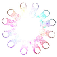 DAOKEY LED Light up Rings, Colorful Led Bumpy Plastic Diamond Rings Toys for Birthday Bachelorette Bridal Shower Gatsby Party Favors, Clear Case 30 Pack