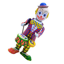 Load image into Gallery viewer, jojofuny Wind Up Clown Toy Cartoon Colorful Clockwork Nostalgic Tinplate Toy Drumming Clown Clown Game Goodie Bag Fillers for Children Kids

