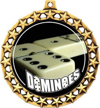 Load image into Gallery viewer, Dominoes Medal, 2 1/2&quot; Galaxy Star Dominoe Games Medals, Great Dominoes Awards 20 Pack
