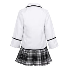 Load image into Gallery viewer, JEEYJOO Girls Anime Cosplay Costume School Uniform Outfits Long Sleeve Jacket Shirt Tie Skirt Set White 5-6
