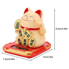 Load image into Gallery viewer, DEWIN Chinese Style Welcoming Cat,Solar Powered,Japanese Adorable Waving Beckoning Fortune Lucky Cat for Home and Car Decor(Gold)
