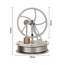 Load image into Gallery viewer, YBEST Low Temperature Stirling Engine Model, ?-Type Gas Displacement Piston Type LTD Stirling Engine Metal Gear Transmission Heat Engine Model, Desk Decor Educatinal Toy - Silver
