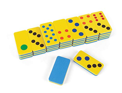 hand2mind Giant Foam Dominoes for Kids, Double Six Dominoes Set, Montessori Math Manipulatives, Elementary Classroom Must Haves, Kindergarten Learning Games, Math Educational Games (Set of 28)