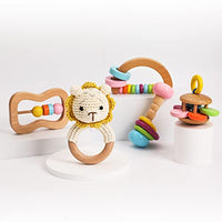 Wooden Montessori Baby Sensory Rattle Educational Toys Preschool Baby Grasping Toy-Nursery First Toy