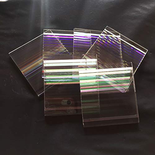 Wang shufang WSF-Prism, 10pcs Beautiful Defective Rectangle Prism Dichroic Prism for Party Home Decoration Art Necklace DIY Design (Size : 34x30x4mm)