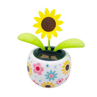 Solar Dancing Flower, Solar Swinging Figures Solar Powered Dancing Flower Toy Gift for Car Interior Decoration, Eco-Friendly Bobblehead Solar Dancing Flowers in Colorful Pots