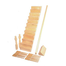 Load image into Gallery viewer, Dolls House Staircase with Curved Bannister Kit Miniature Stairs DIY Builders
