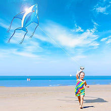 Load image into Gallery viewer, KLT Kite for Kids and Adults, Easy to Fly and Assemble with 50 Meters Kite String, Large Easy Flyer 51&quot;x45&quot; with 8 Long Tails, Beginners Kite for Girls Boys for Beach Trip, Park Family Outdoor Games
