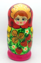 Load image into Gallery viewer, Traditional Semyonovo Authentic Nesting Doll Hand Painted 5 Piece Set Made in Russia / 6&quot;
