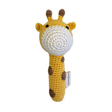 Load image into Gallery viewer, Cheengoo Organic Crocheted Stick Rattle - Giraffe
