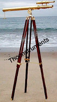 THORINSTRUMENTS (with device) Vintage Solid Brass Brown Tripod Port Marine Navy Double Barrel Telescope