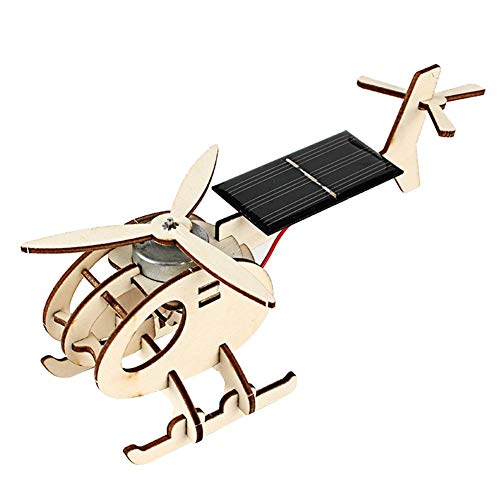 Wood Model Kit, Wooden Plane Model, Solar Energy Wooden DIY Model Lightweight Plane Toy Aircraft Toy Family Kids