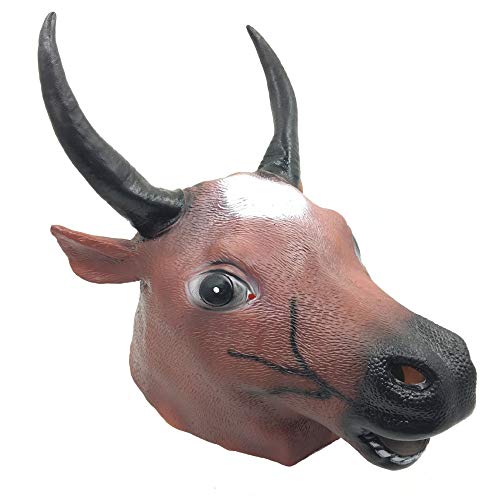 JQWGYGEFQD Animal Headgear Cow Head Horse Face Cow Head Mask Horse Head Mask Halloween Party Rubber Latex Animal mask, Novel Ha